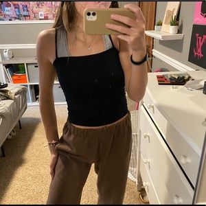 Simple black and white tank tops